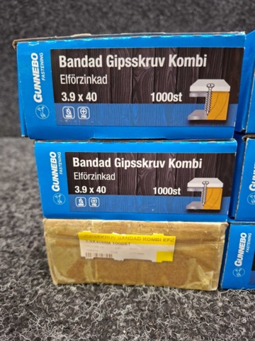 1557772-2 6000 st Bandad Gipsskruv Kombi 3.9x40 & 3.9x30mm, Gunnebo