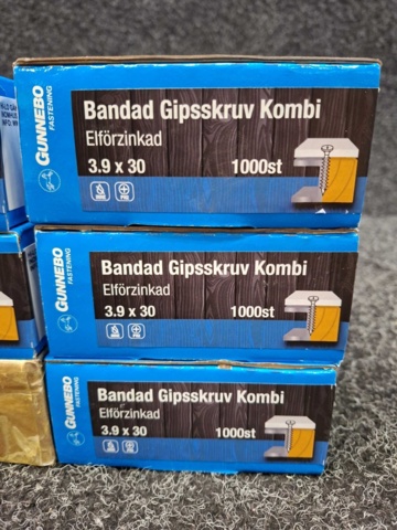 1557772-3 6000 st Bandad Gipsskruv Kombi 3.9x40 & 3.9x30mm, Gunnebo