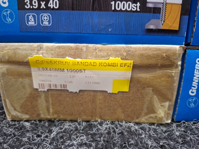 1557772-4 6000 st Bandad Gipsskruv Kombi 3.9x40 & 3.9x30mm, Gunnebo