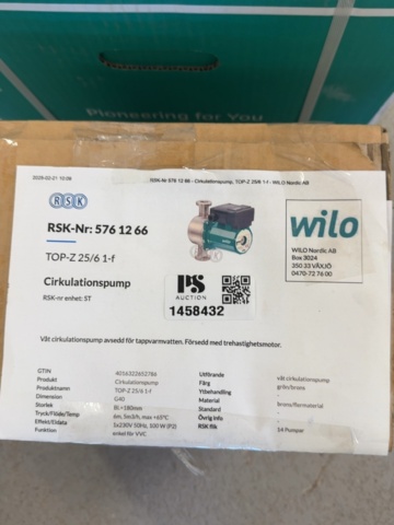 Cirkulationspump - Wilo TOP-Z 25/6 1-f NY
