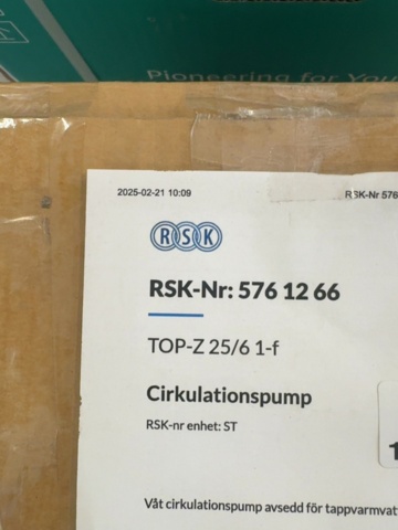 1458432-3 Cirkulationspump - Wilo TOP-Z 25/6 1-f NY