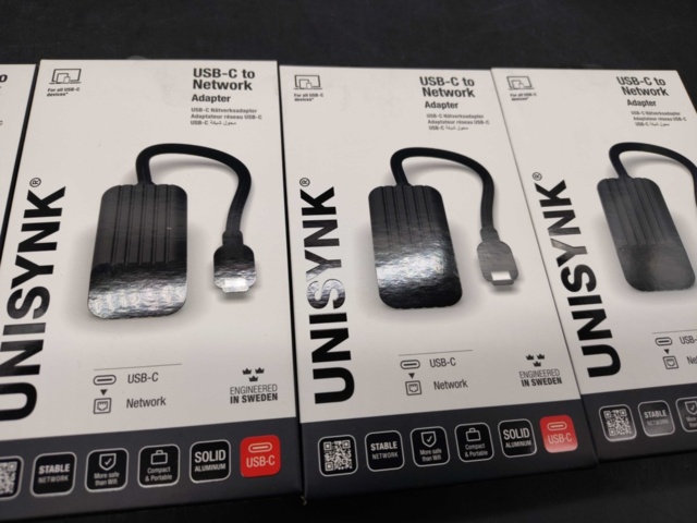 1547183-3 Network adapter, 5 pcs - Unisynk, USB-C to Ethernet