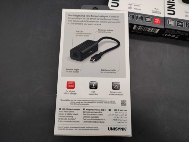 1547183-4 Network adapter, 5 pcs - Unisynk, USB-C to Ethernet