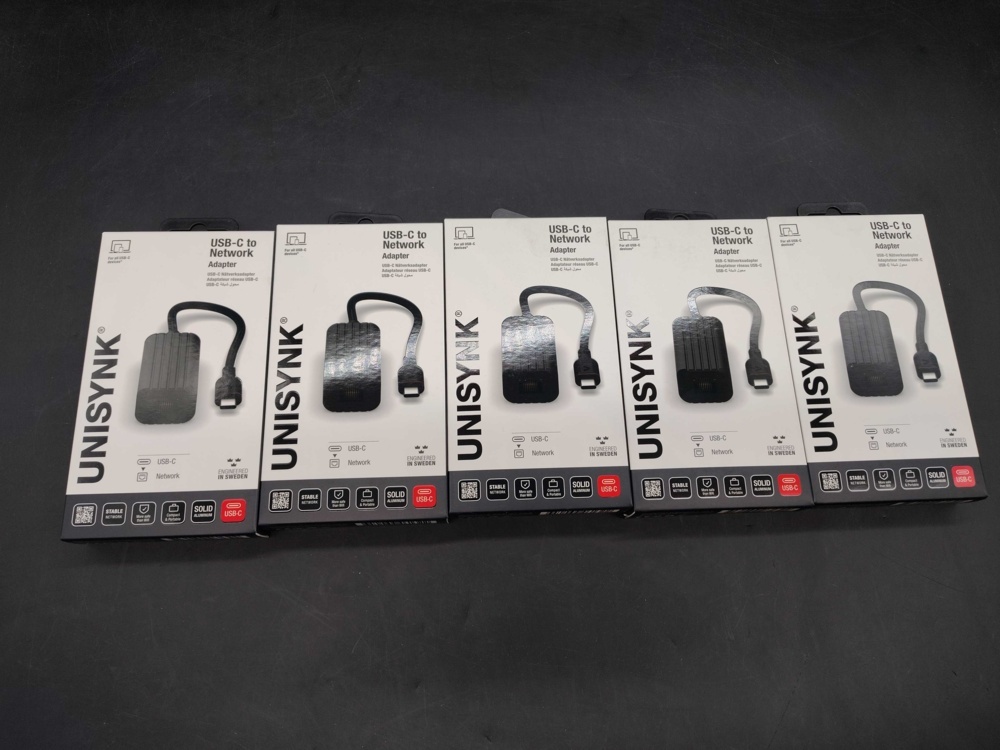 1547184-2 Network adapter, 5 pcs - Unisynk, USB-C to Ethernet