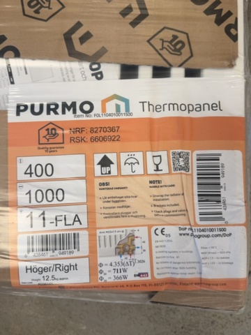1458436-2 Thermoradiator - Purmo  2st
