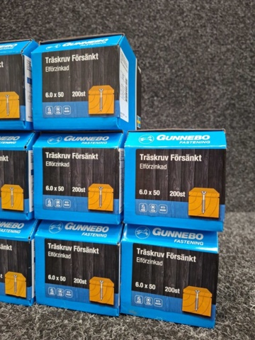 1557784-4 1600 st Träskruv Försänkt 4.5x80 & 6.0x50mm, Gunnebo