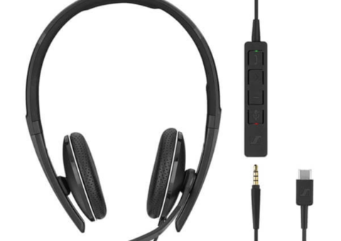Headset, 5 st - Sennheiser, SC 165 USB-C med 3,5 mm