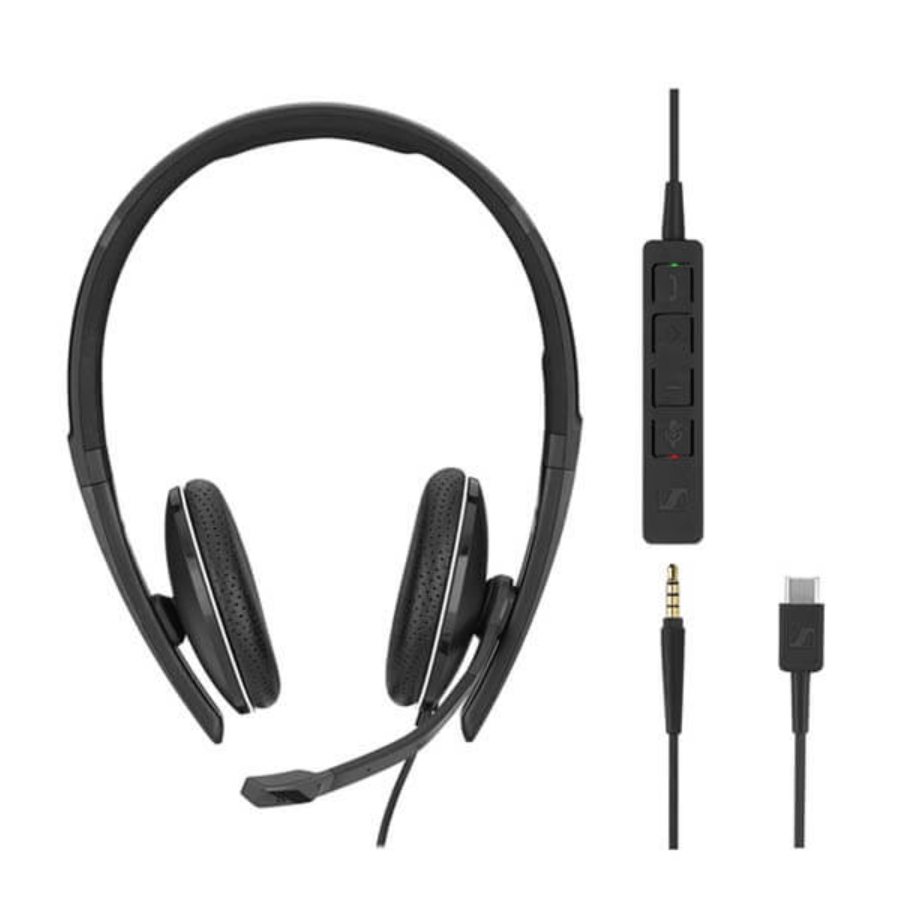 1558346-1 Headset, 5 st - Sennheiser, SC 165 USB-C med 3,5 mm