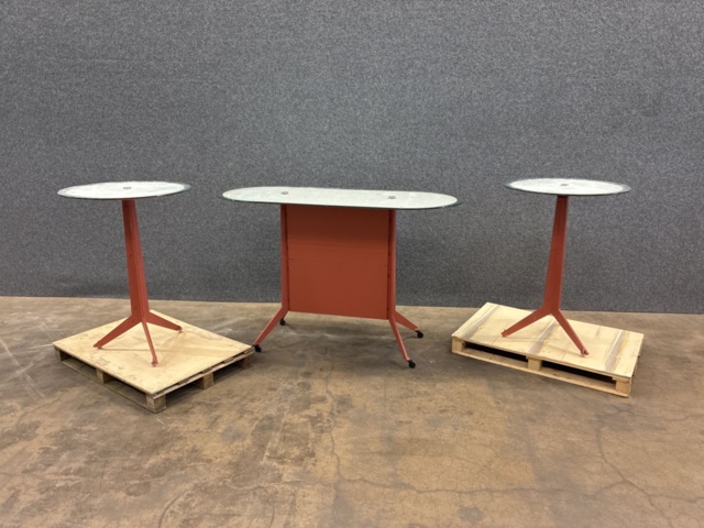 1558037-1 3 st Barbord med glasskivor