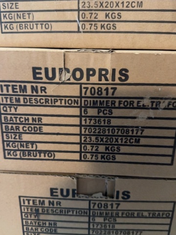 1458469-4 Samling med dimrar max effekt 20-300W 30 st