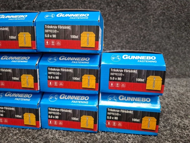 1557793-5 14 st Förpackningar Träskruv Försänkt, Gunnebo
