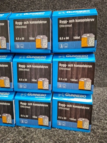 1557801-5 12 st Förpackningar Bygg- och konsolskruv, Gunnebo