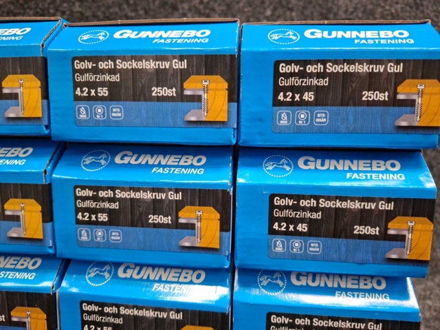 1557802-6 26 st Förpackningar Golv- och Sockelskruv, Gunnebo