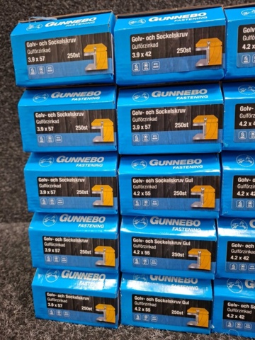 1557803-2 18 st Förpackningar Golv- och Sockelskruv, Gunnebo