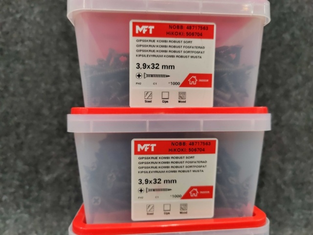1559098-5 4 st Förpackningar Gipsskruv Kombi 3,9x32mm, MFT