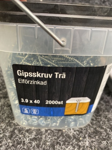 1559107-2 4000 st Gipsskruv Trä 3.9x40mm, Gunnebo