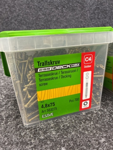 1526068-4 2 st Förpackningar Trallskruv 4,8x75, Essve