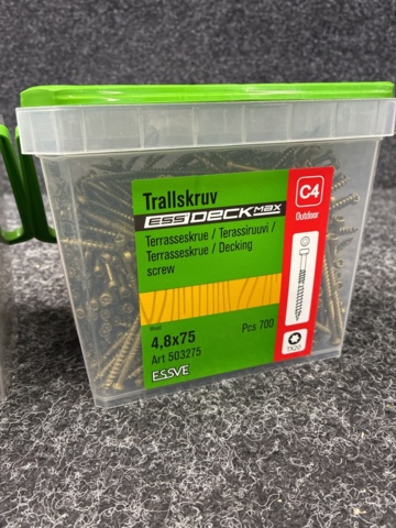 1526068-5 2 st Förpackningar Trallskruv 4,8x75, Essve