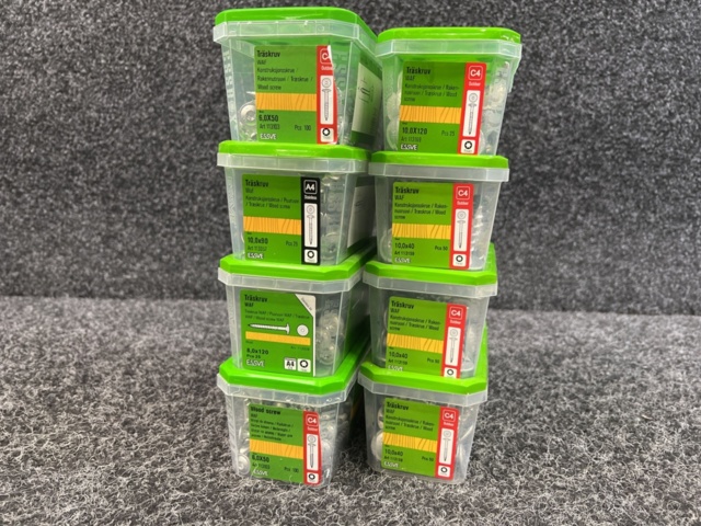 4 st Förpackningar Träskruv, Essve