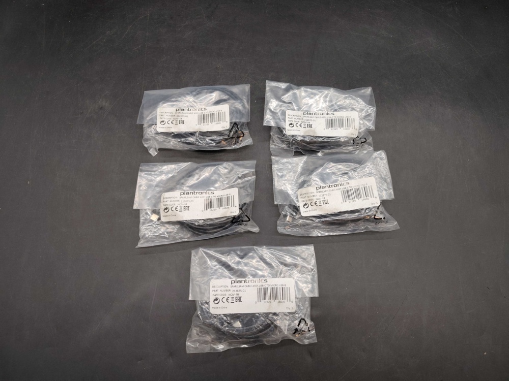 1559138-2 Cable, 5 pcs - Plantronics, Savi USB-C to Micro USB-B