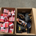 1405982-1 Lot of plastic plugs and used work shoes