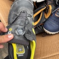 1405982-8 Lot of plastic plugs and used work shoes