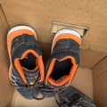 1405982-14 Lot of plastic plugs and used work shoes