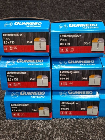 1557809-3 10 st Förpackningar Lättbetongskruv Protec, Gunnebo
