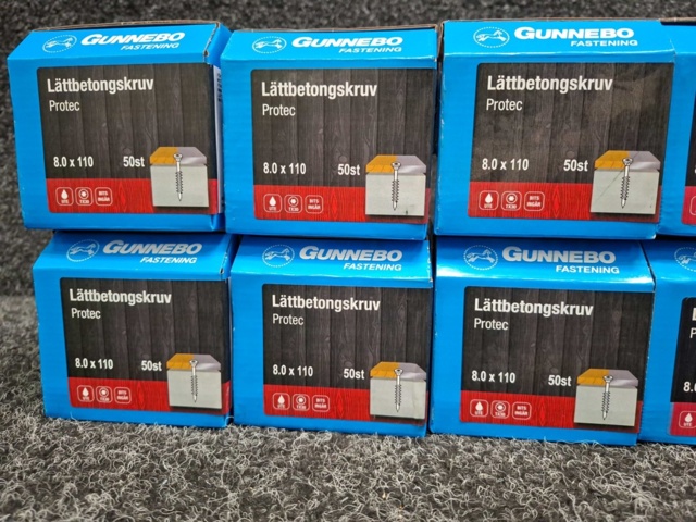 1557810-3 10 st Förpackningar Lättbetongskruv Protec, Gunnebo