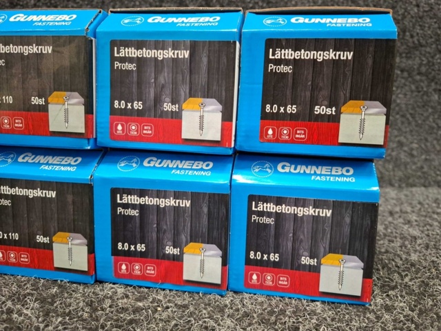 1557810-4 10 st Förpackningar Lättbetongskruv Protec, Gunnebo