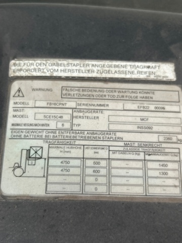 1532180-5 Eltruck Mitsubishi FB16 (reparationsobjekt)