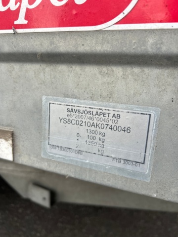 1532182-10 Ställningstrailer Sävsjösläpet/HAKI 1300 kg 2019