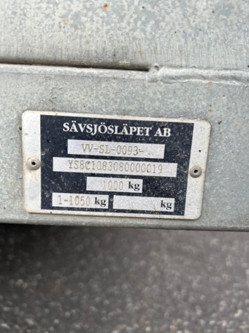 1532184-8 Kåpsläp Sävsjösläpet 1000 kg 2008