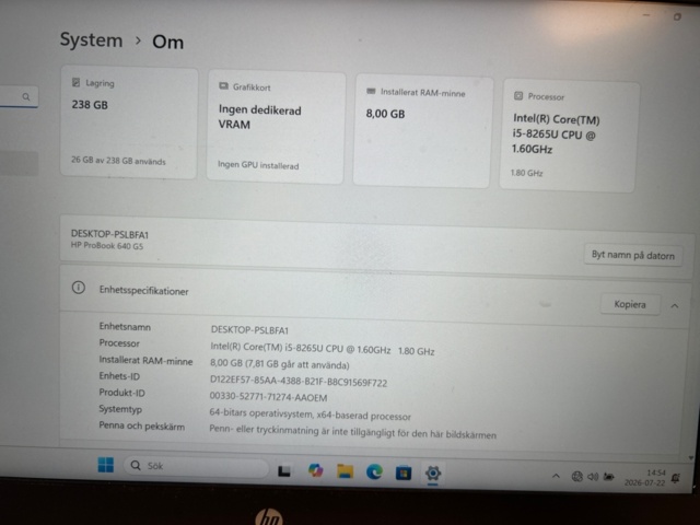1532215-3 Bärbar dator HP med dubbla skärmar