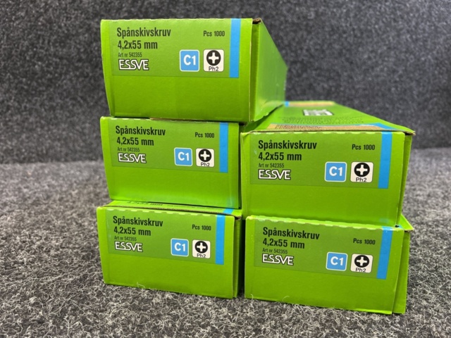 1559424-2 5 st Förpackningar Bandad Spånskruv 4,2x55 mm, Essve