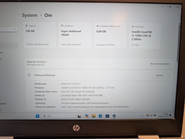 1532194-2 Bärbar dator HP Probook 640 G4