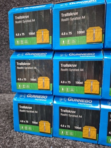 1557824-3 12 st Förpackningar Trallskruv Rostfri Syrafast A4, Gunnebo