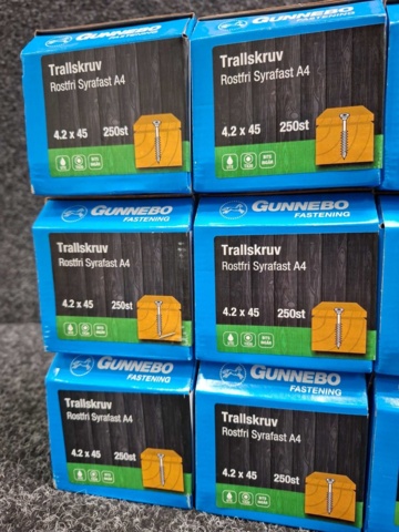 1557825-3 12 st Förpackningar Trallskruv Rostfri Syrafast A4, Gunnebo