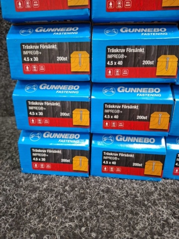 1557827-5 30 st Förpackningar Träskruv Försänkt, Gunnebo