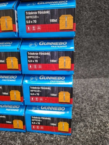 1557827-10 30 st Förpackningar Träskruv Försänkt, Gunnebo