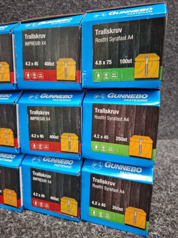 1557830-4 12 st Förpackningar Trallskruv, Gunnebo
