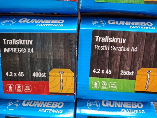 1557830-6 12 st Förpackningar Trallskruv, Gunnebo