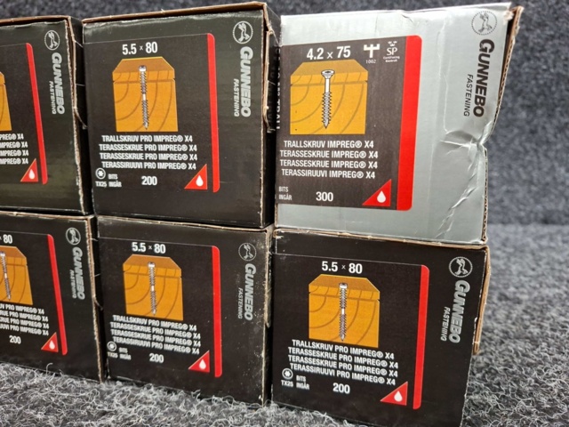 1557832-4 8 st Förpackningar Trallskruv, Gunnebo