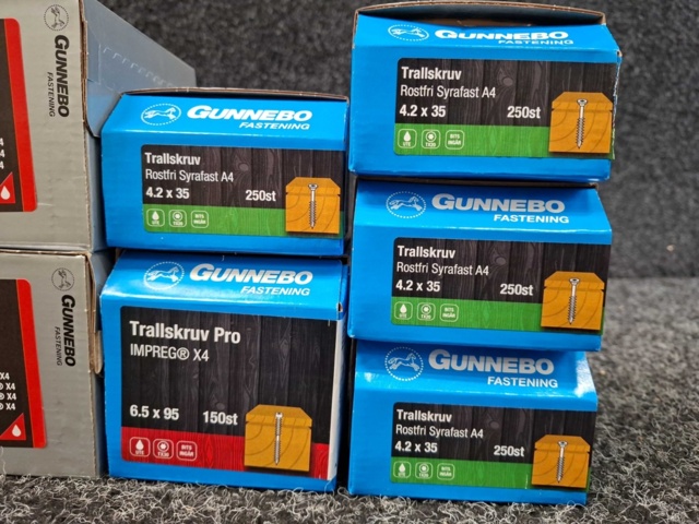 1557833-4 11 st Förpackningar Trallskruv, Gunnebo