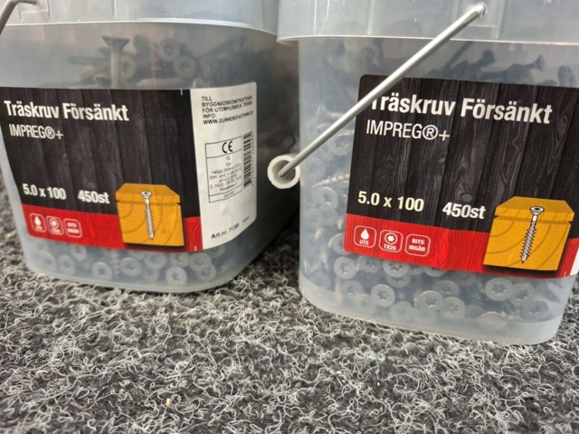 1557839-2 900 st Träskruv Försänkt 5.0x100mm, Gunnebo