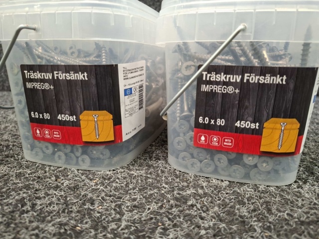 1557844-2 900 st Träskruv Försänkt 6.0x800mm, Gunnebo