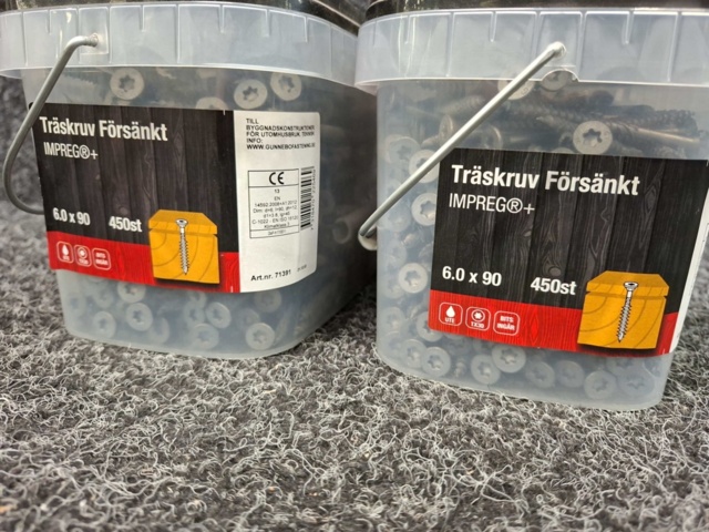 1557847-2 900 st Träskruv Försänkt 6.0x90mm, Gunnebo