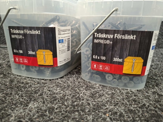 1557854-2 600 st Träskruv Försänkt 6.0x100mm, Gunnebo