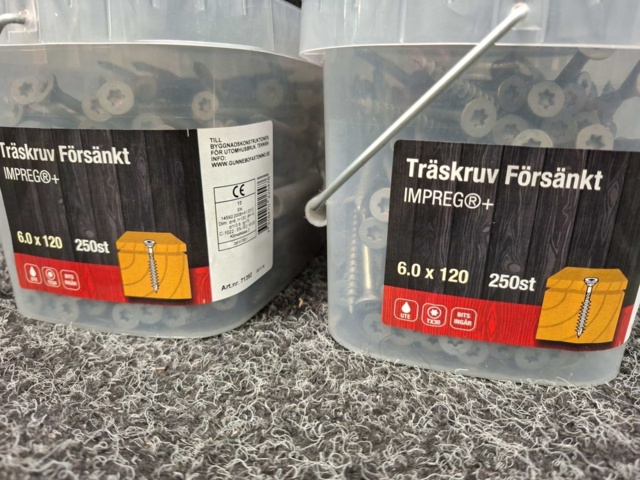 1557855-2 500 st Träskruv Försänkt 6.0x120mm, Gunnebo