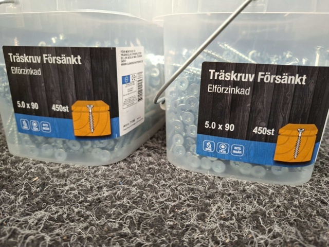 1557857-2 900 st Träskruv Försänkt Elförzinkad 5.0x90mm, Gunnebo